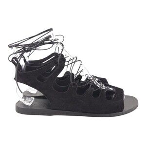 Ancient Greek Sandals Suede Lace Up Sandals US 9 EU 39 Womens Black $255